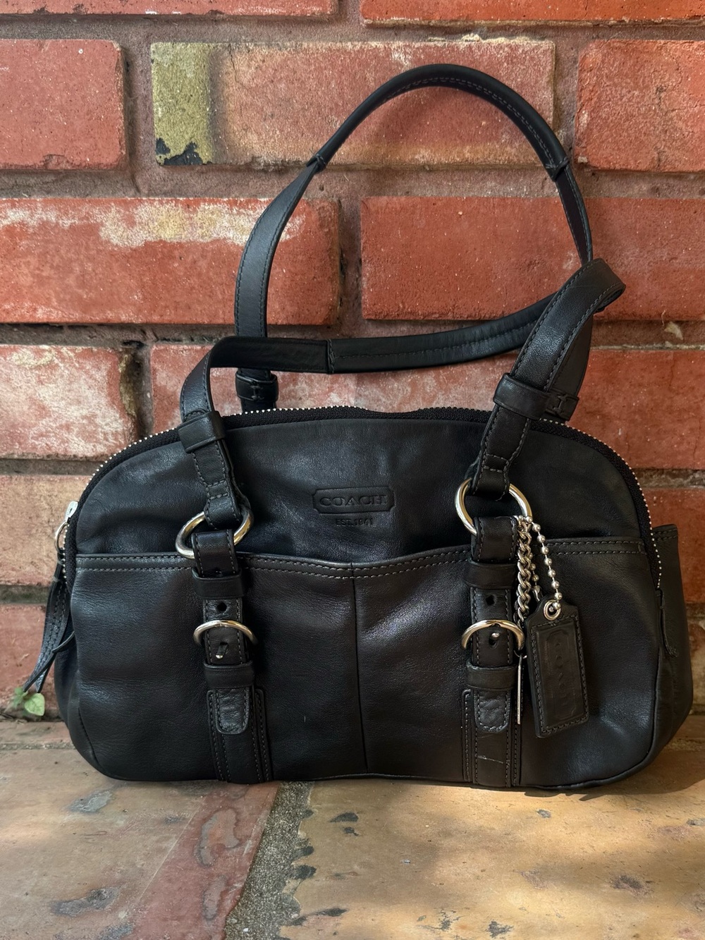 COACH Bonnie Black Leather Soho Satchel #12695